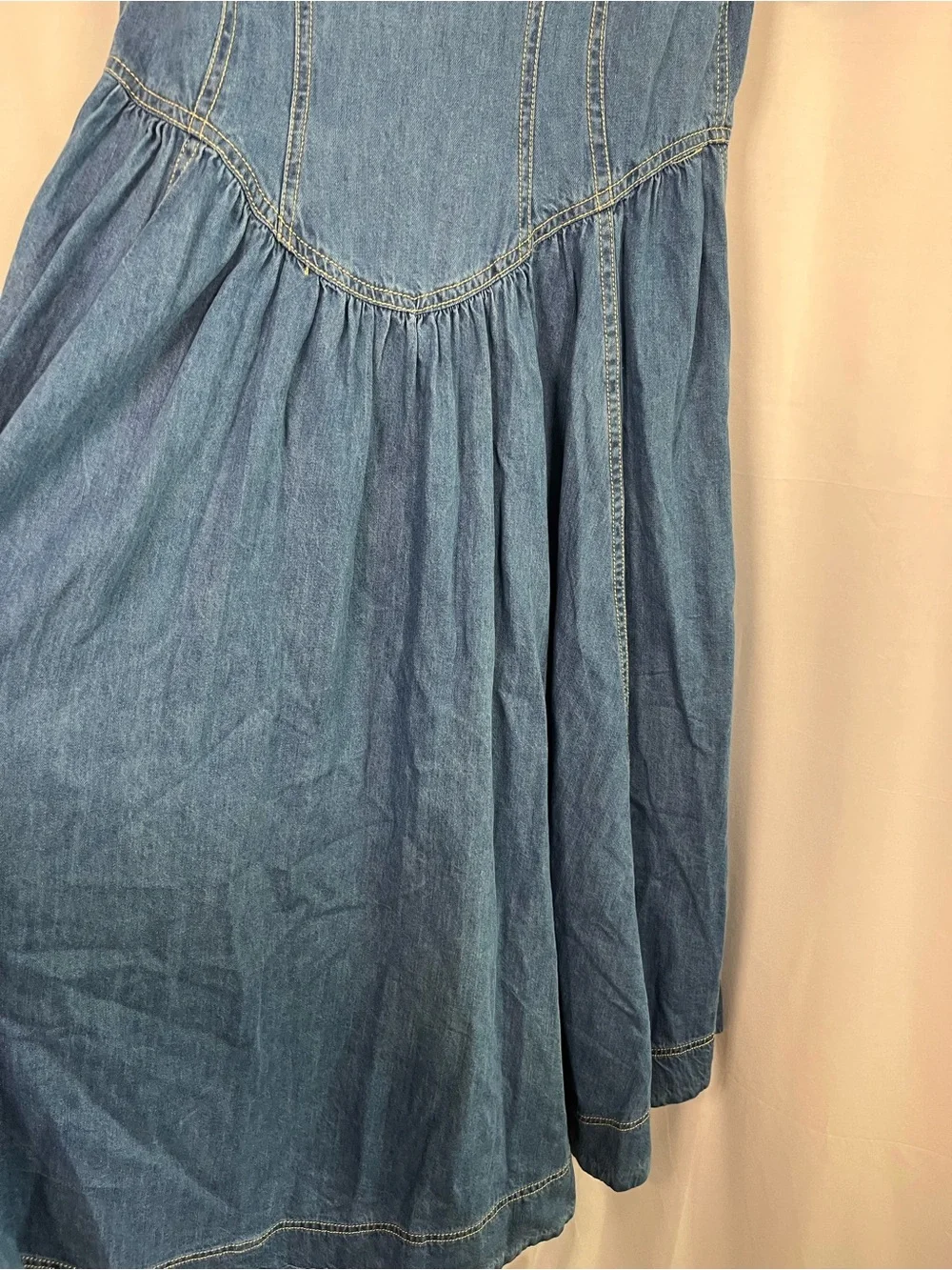 Anthropologie Pilcro short sleeve denim western midi button shirt dress sz 10 - Picture 8 of 9